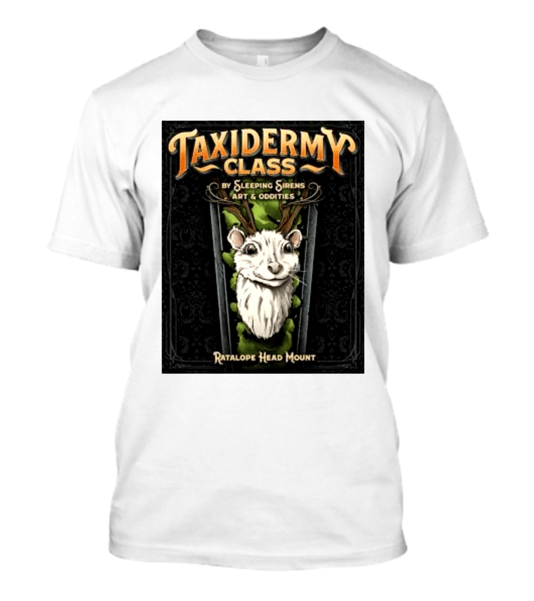 Taxidermy Class Sleeping Sirens Art Oddities Ratalope Head Mount T-Shirt