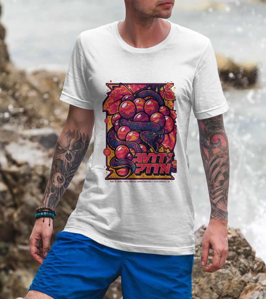 Avett Brothers Paso Robles CA 2026 May 9 Tour Snake Grapes T-Shirt