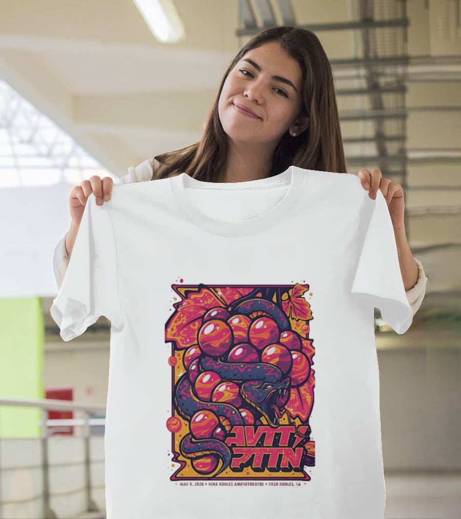Avett Brothers Paso Robles CA 2026 May 9 Tour Snake Grapes T-Shirt
