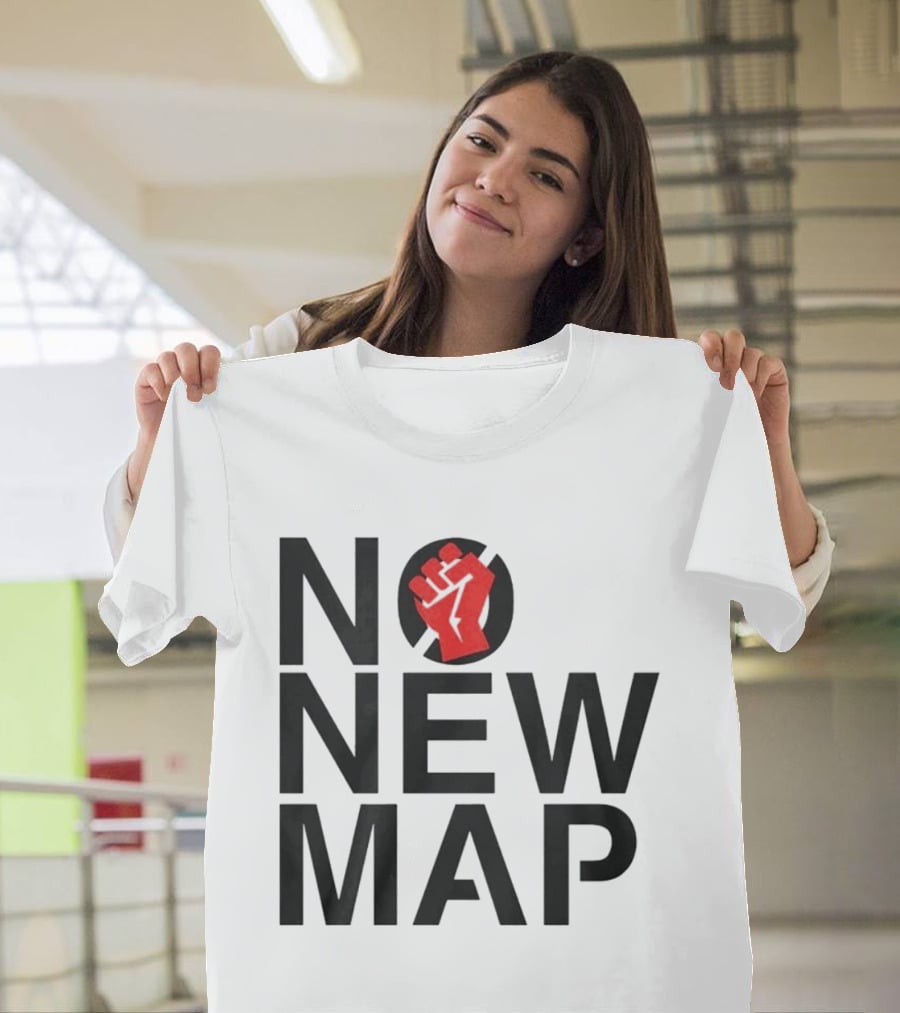 No New Map Protest Red Fist Symbol Virginia T-Shirt