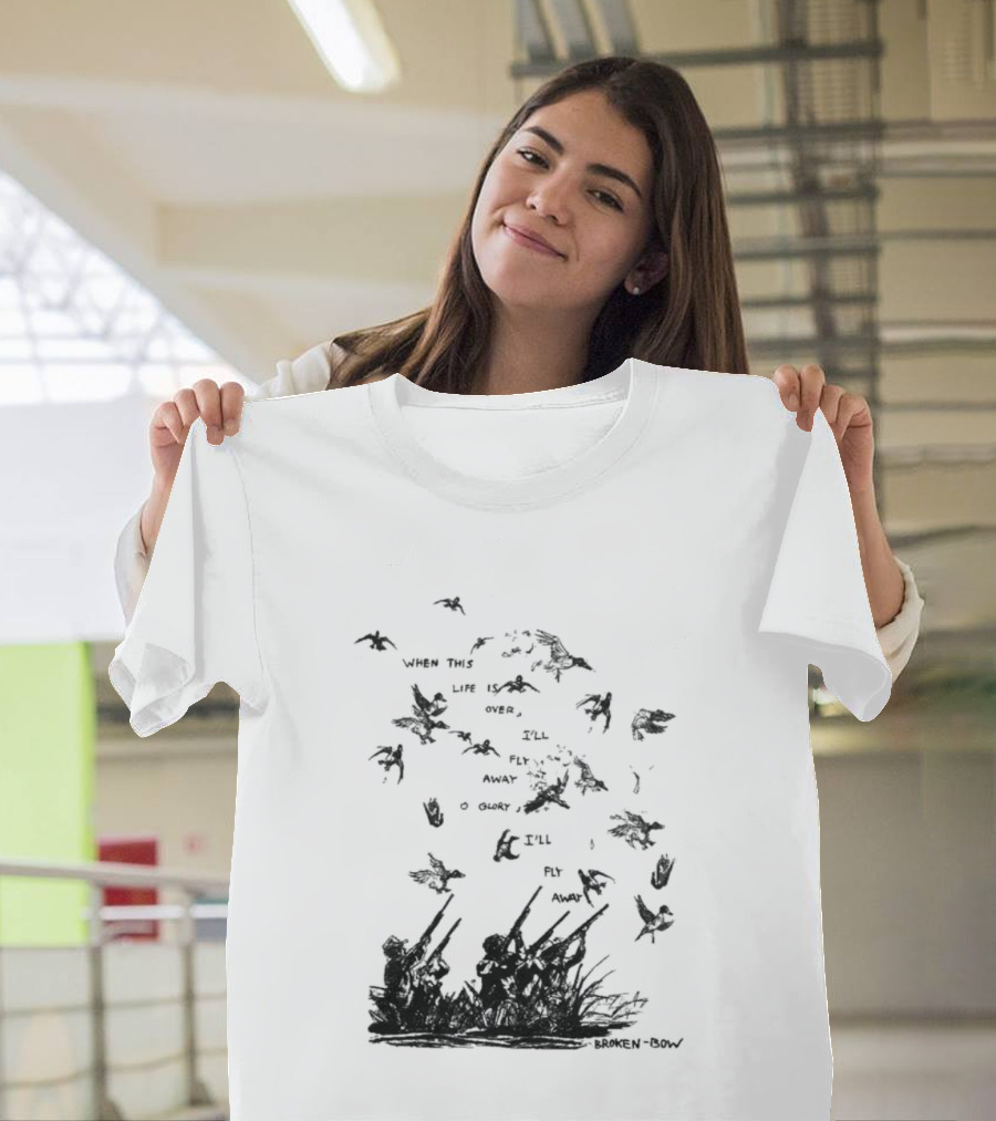 When This Life Is Over I'll Fly Away Glory Bird Silhouette Clouds T-Shirt