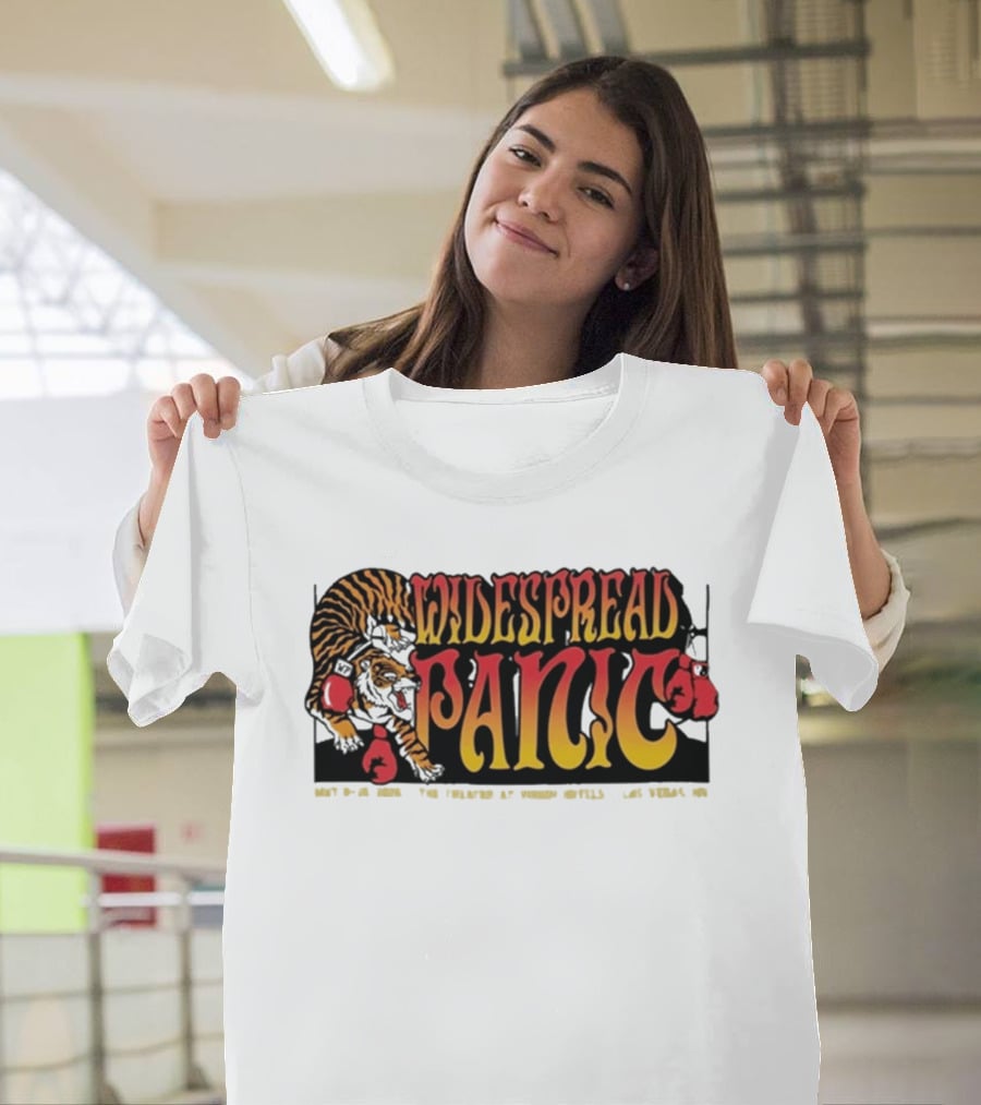 Widespread Panic May 8 10 2026 Las Vegas NV Tiger Boxing Gloves T-Shirt