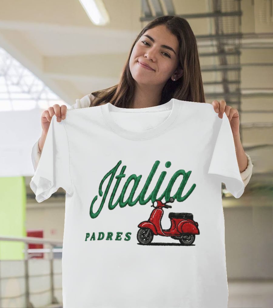 Italia Padres Red Scooter 2026 Italian Heritage Celebration Night Hat T-Shirt