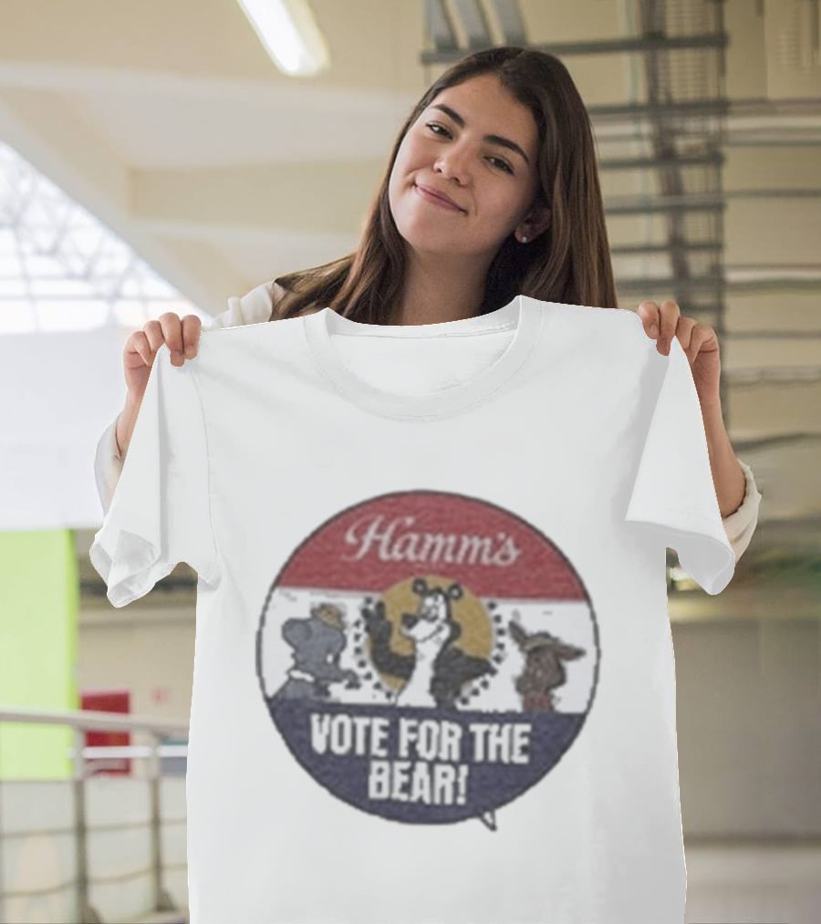 Hamms Vote For The Bear Barn Owl Seattle Faded Ringer T-Shirt