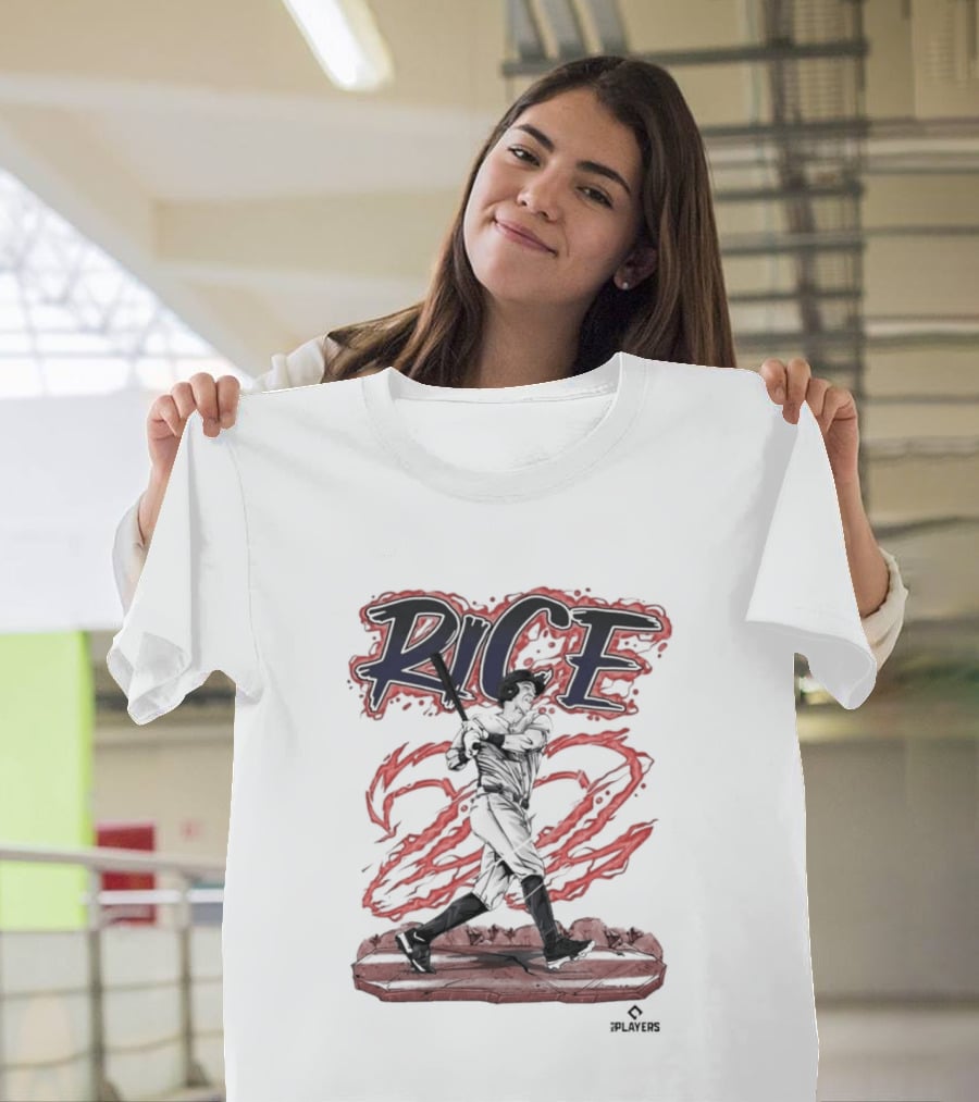 Rice 22 Power Swing Baseball Player Action T-Shirt