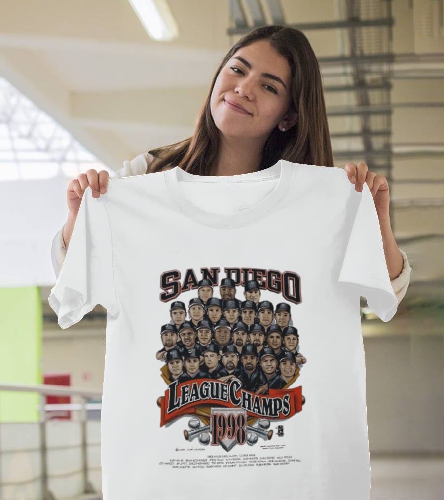 San Diego Padres 1998 League Champs Legends Team Montage T-Shirt