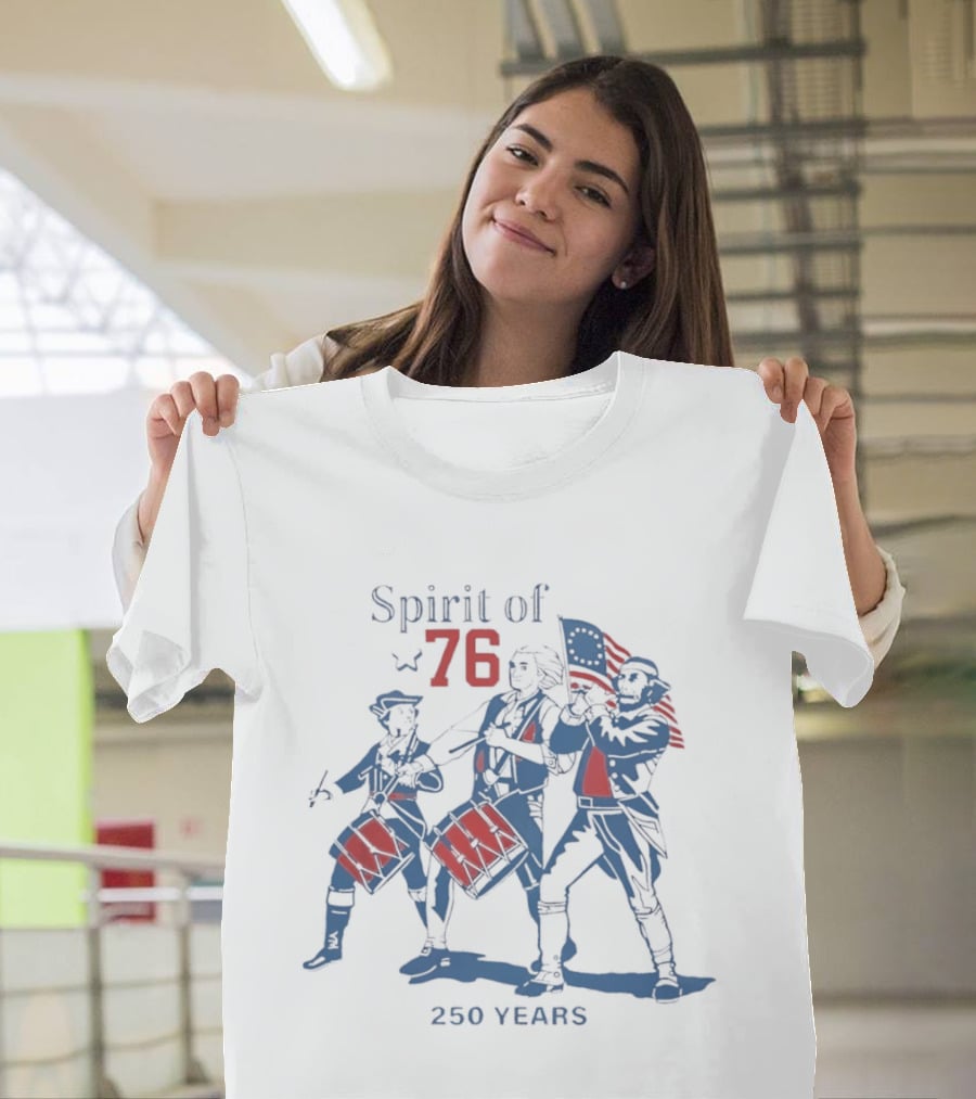 Spirit Of 76 250 Years Patriots American Flag Drummer Trio T-Shirt