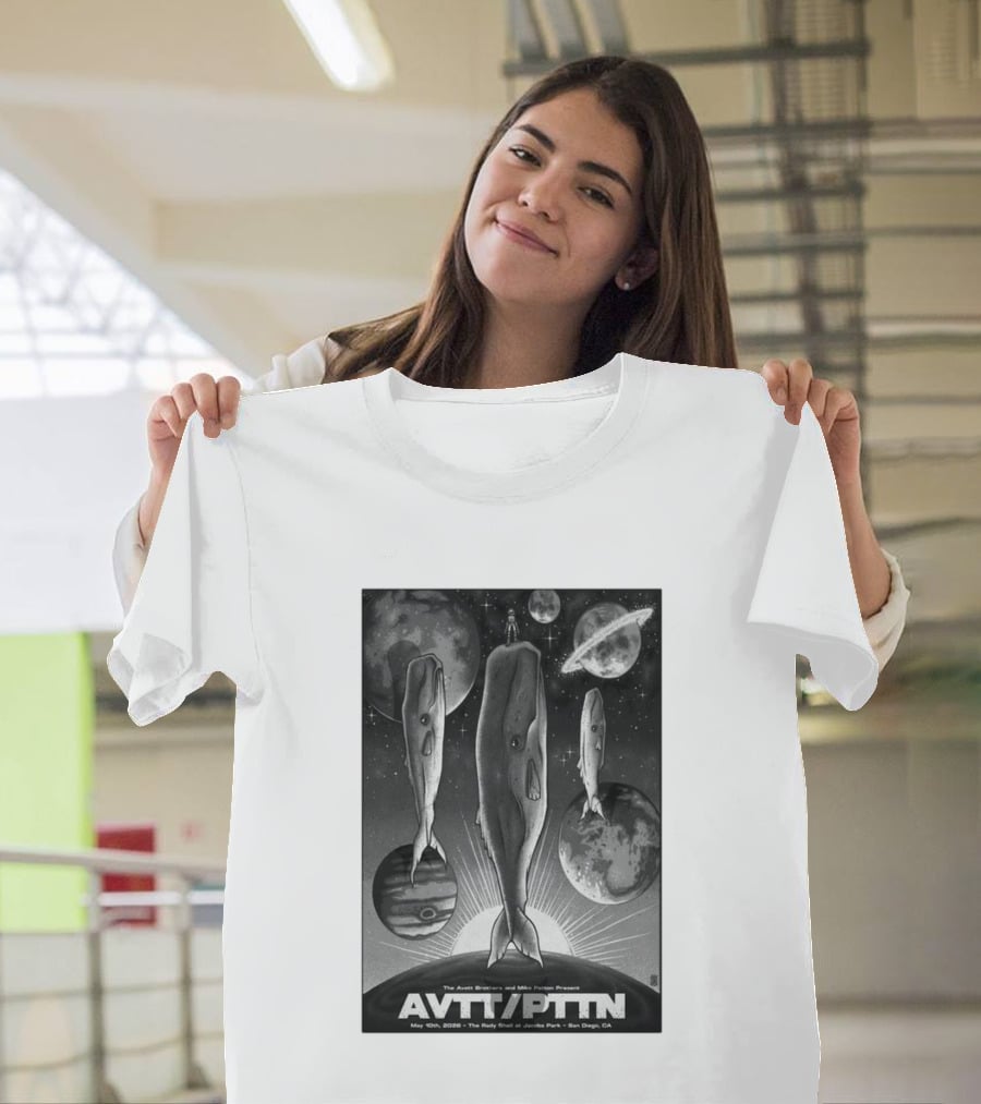 The Avett Brothers Mike Patton May 10 2026 AVT PTN San Diego Jacobs Park Whales Planets T-Shirt