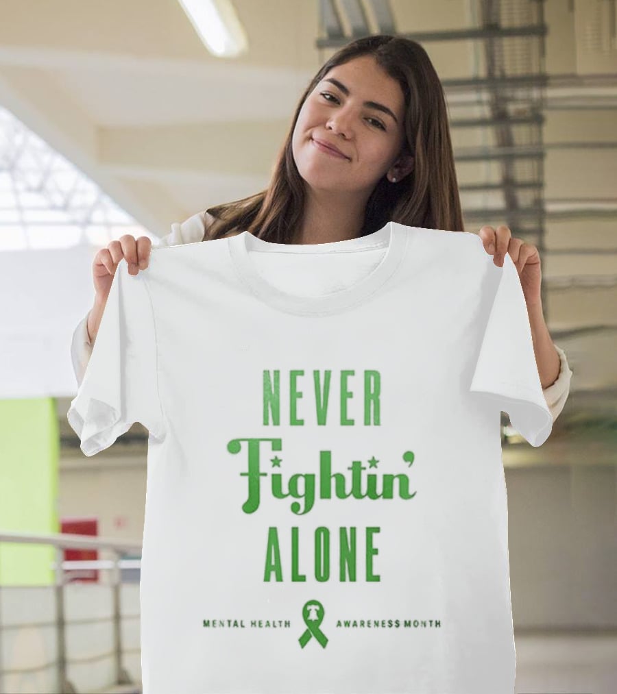Philadelphia Phillies Never Fightin' Alone Mental Health Awareness Strikeout Stigma T-Shirt