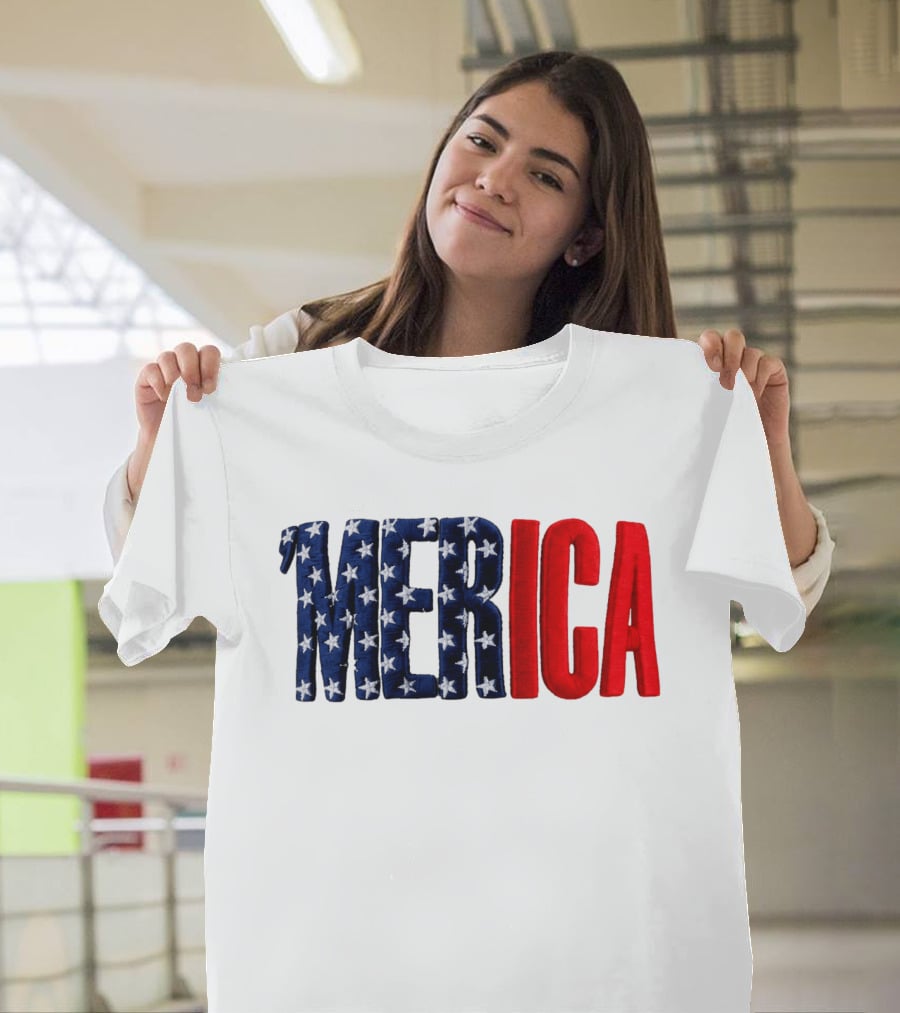 2026 USA 250th Merica Chrome White Camo Hat Stars Stripes T-Shirt