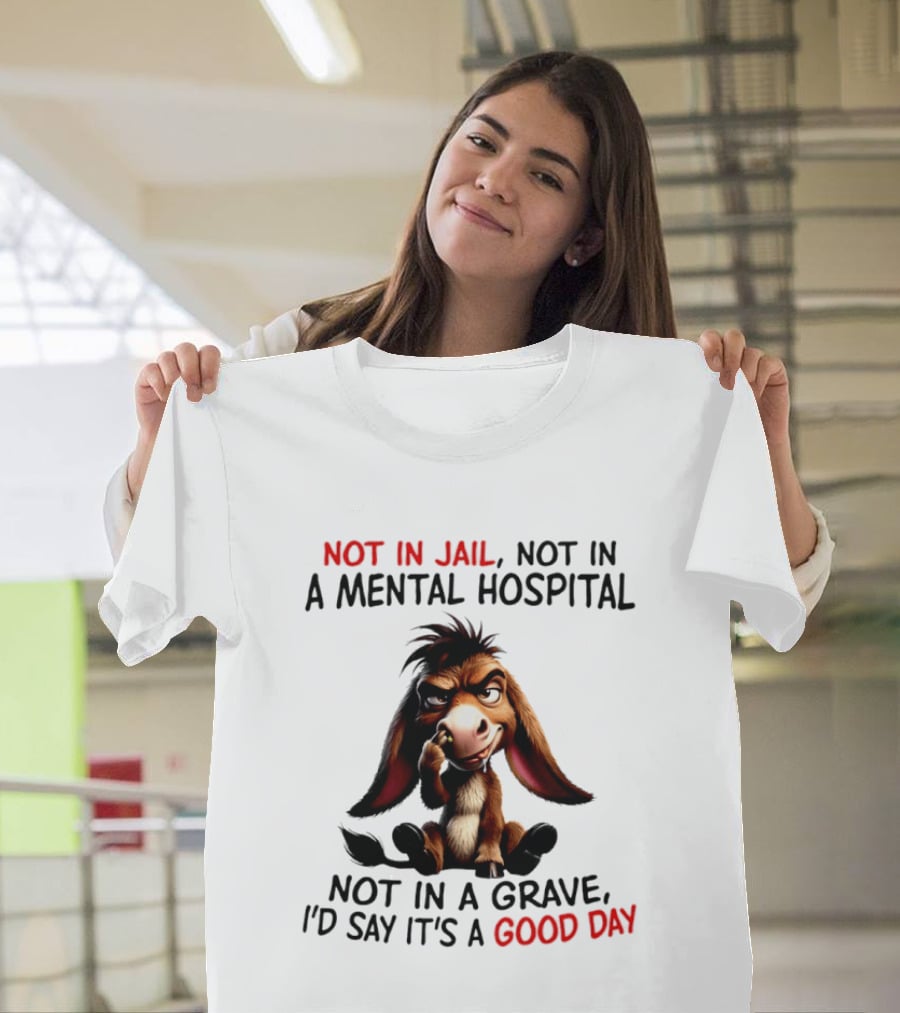 Donkey Not In Jail Not In A Mental Hospital Not In A Grave I'd Say It's A Good Day T-Shirt