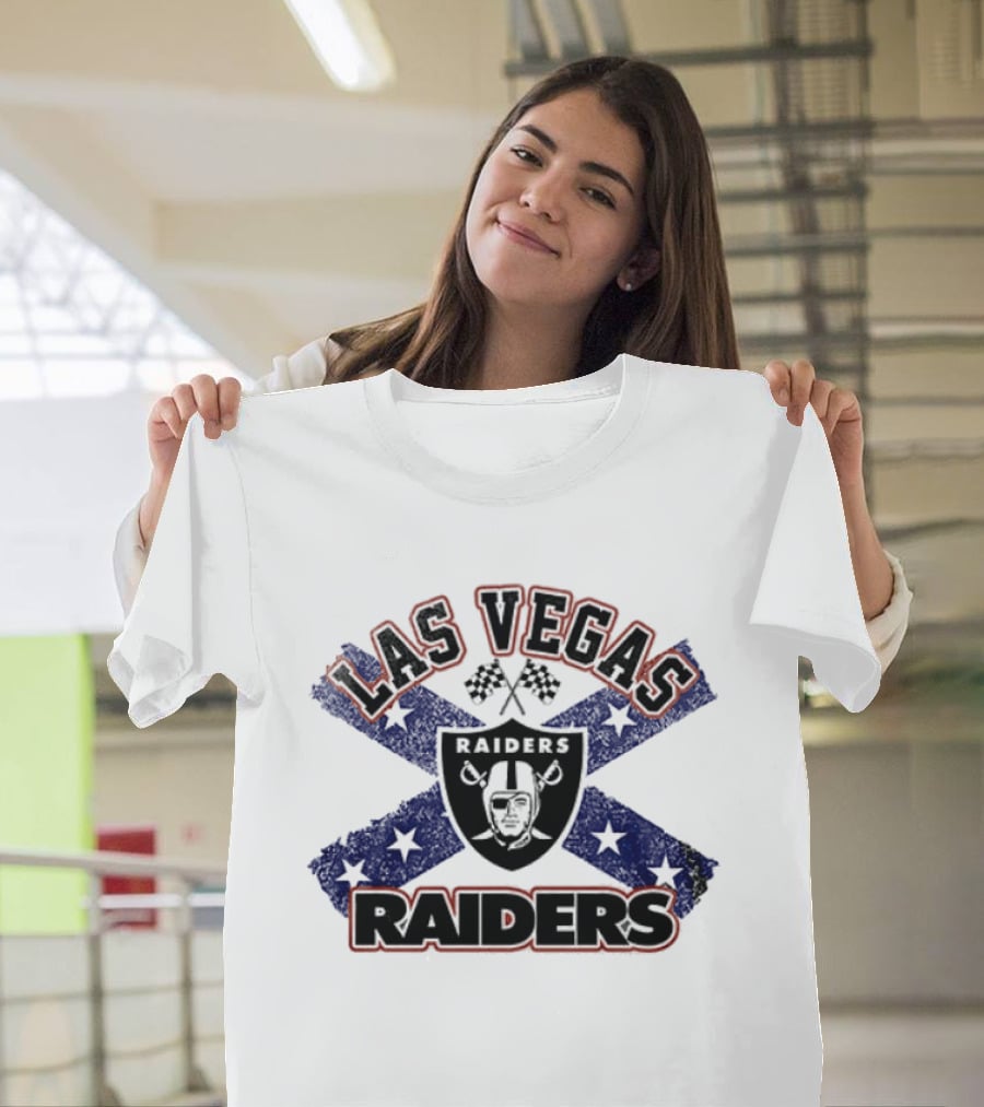 Las Vegas Raiders Confederate Flag Crossover With Dukes Of Hazzard T-Shirt