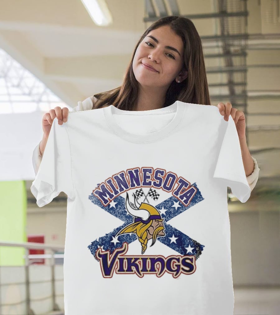 Minnesota Vikings Dukes Of Hazzard Crossover Caricature T-Shirt