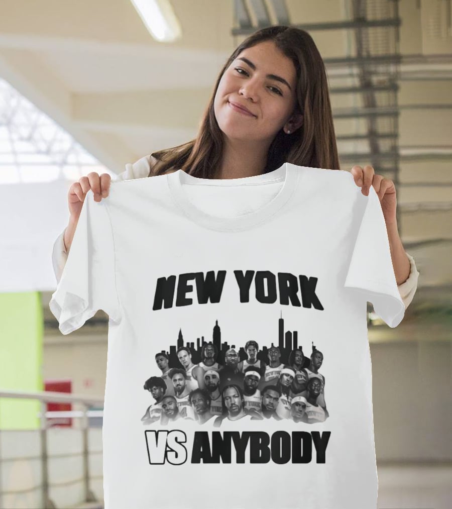 New York Knicks 2026 City Skyline Vs Anybody Basketball T-Shirt