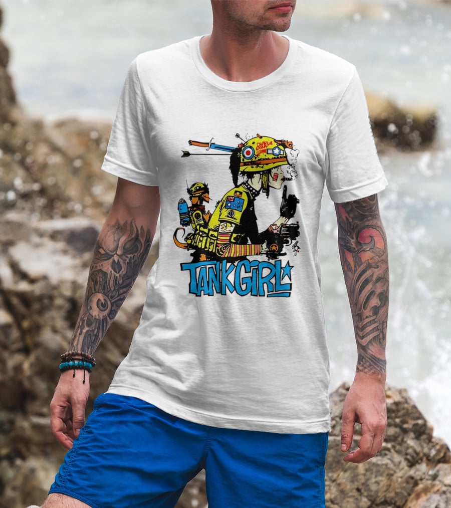 Tank Girl Vol 2 Comic Graphic With Booga And Classic Helmet T-Shirt