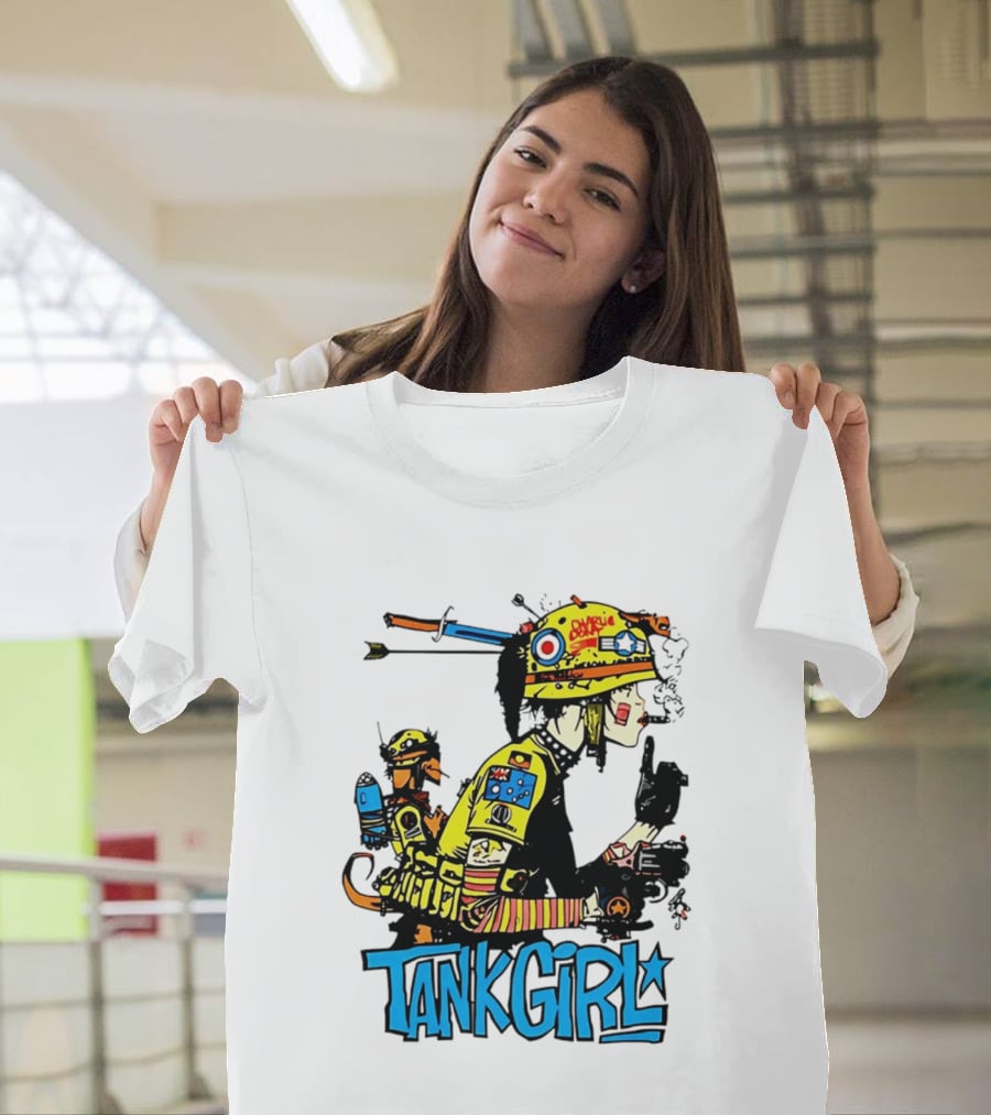 Tank Girl Vol 2 Comic Graphic With Booga And Classic Helmet T-Shirt
