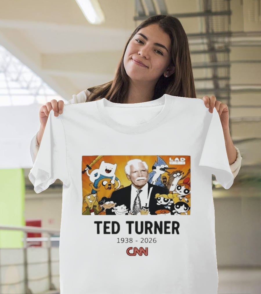 Ted Turner 1938 2026 Cartoon Network Characters CNN Meme T-Shirt