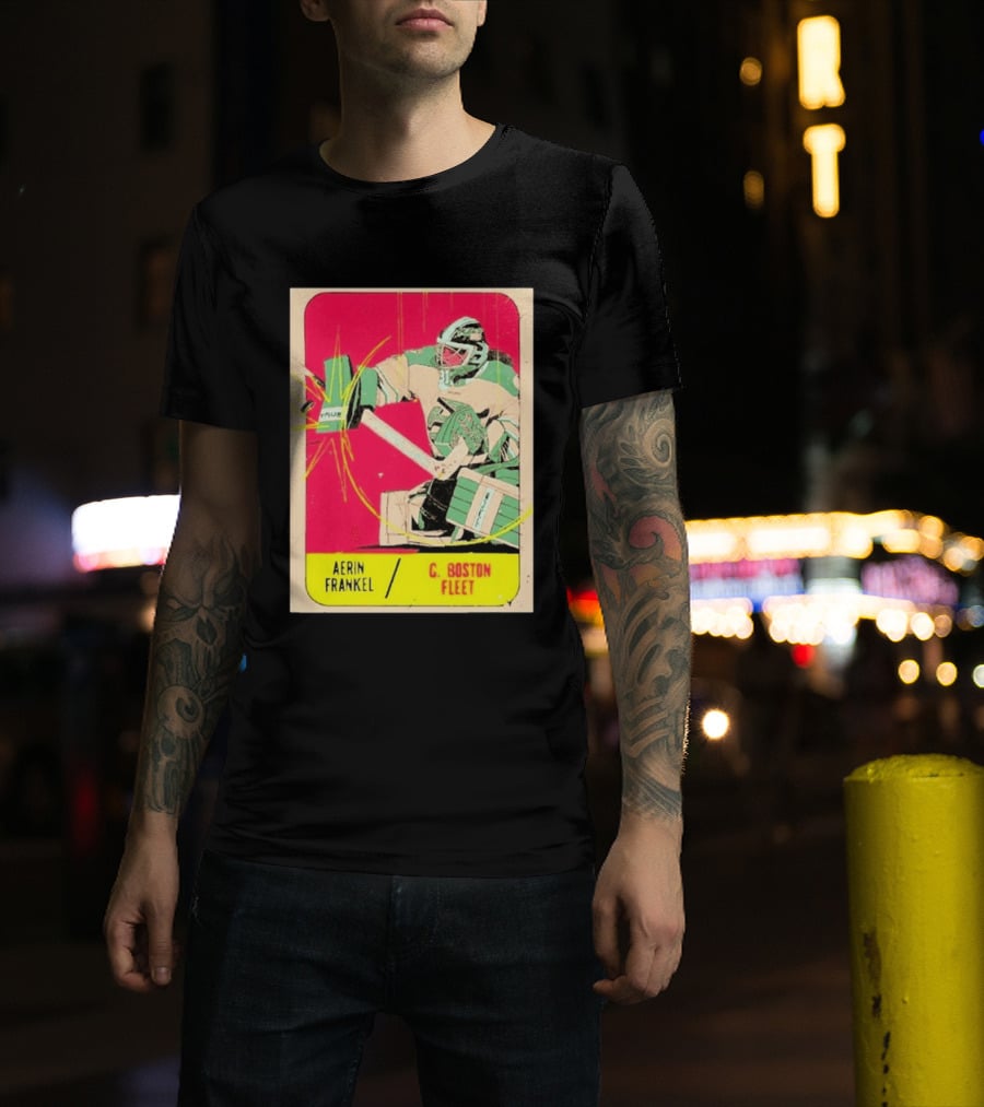 Aerin Frankel C. Boston Fleet Goalie Vintage Style Hockey Card T-Shirt