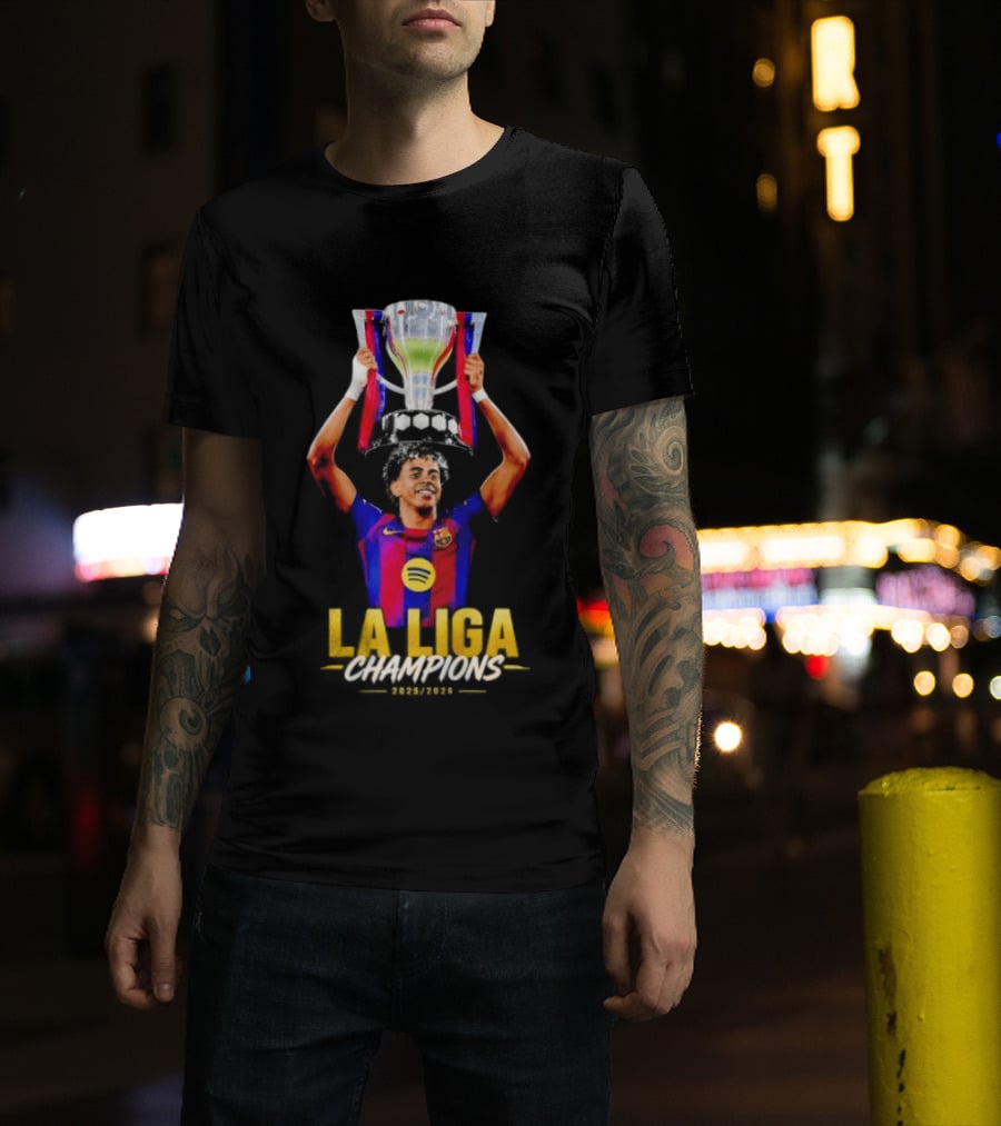 Barcelona La Liga Champions 2025 26 Mes Que Un Club T-Shirt