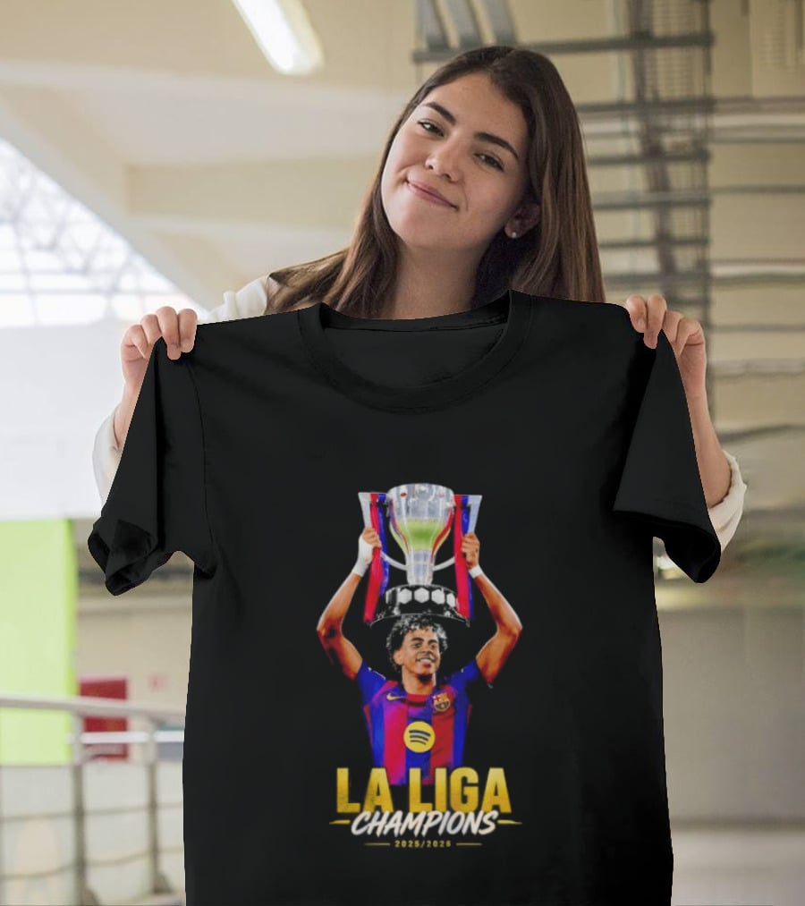 Barcelona La Liga Champions 2025 26 Mes Que Un Club T-Shirt
