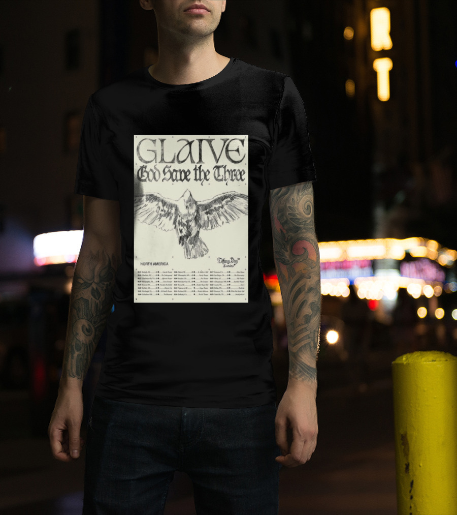 Glaive God Save The Three North America Tour 2026 Tiffany Day T-Shirt