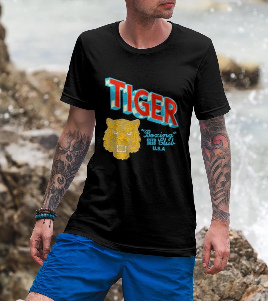 Tiger Boxing Club Estd 2026 USA Tiger Head Logo Sports Team T-Shirt