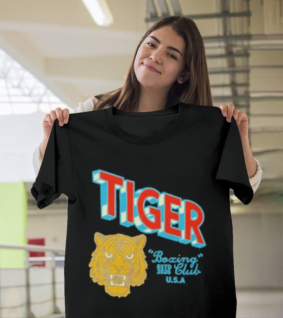 Tiger Boxing Club Estd 2026 USA Tiger Head Logo Sports Team T-Shirt