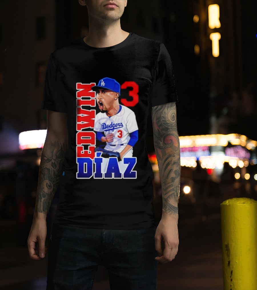 Los Angeles Dodgers Edwin Díaz Number 3 MLB Baseball 2026 T-Shirt