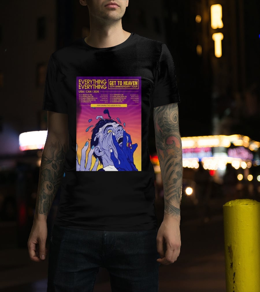 Everything Everything Get To Heaven 10th Anniversary Tour 2026 USA Canada Dates T-Shirt