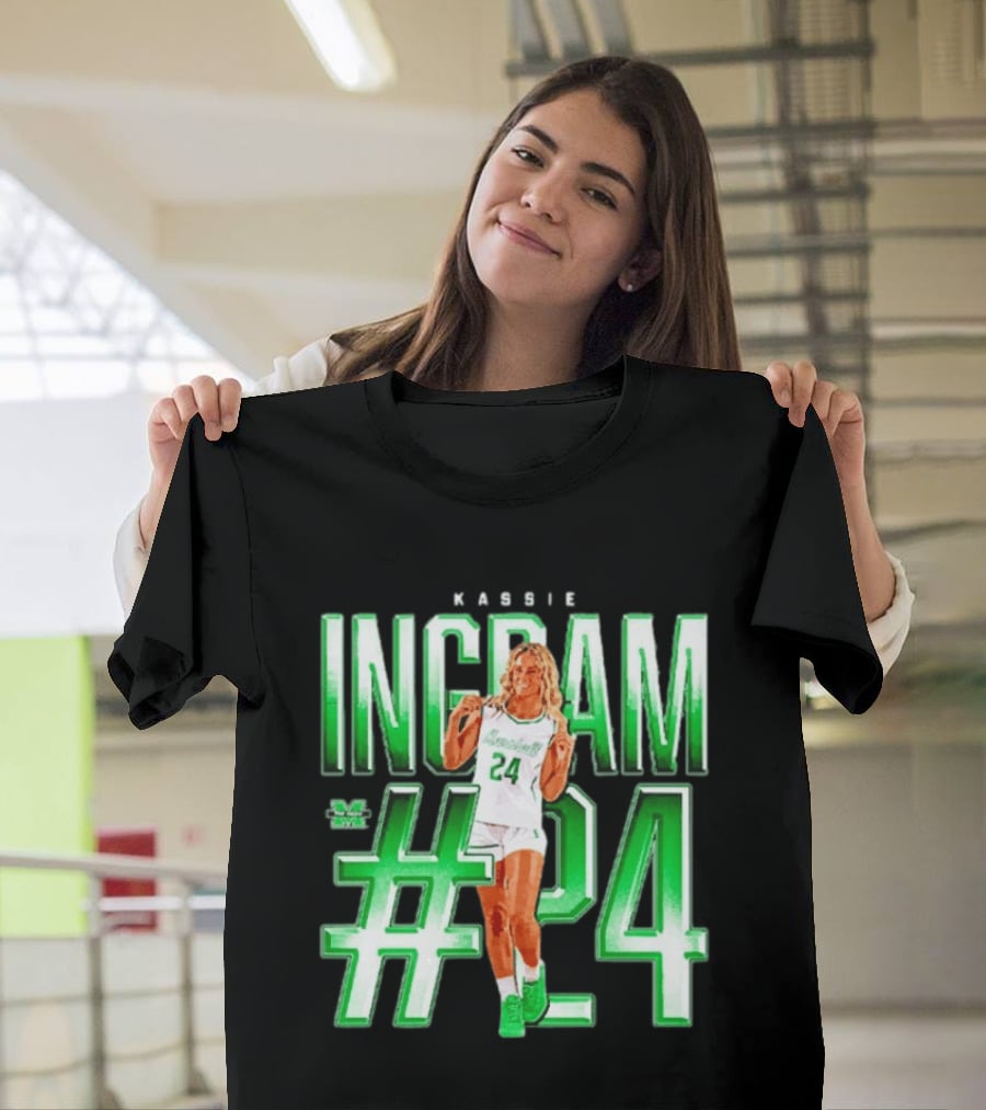 Kassie Ingram Marshall #24 Thundering Herd Team T-Shirt