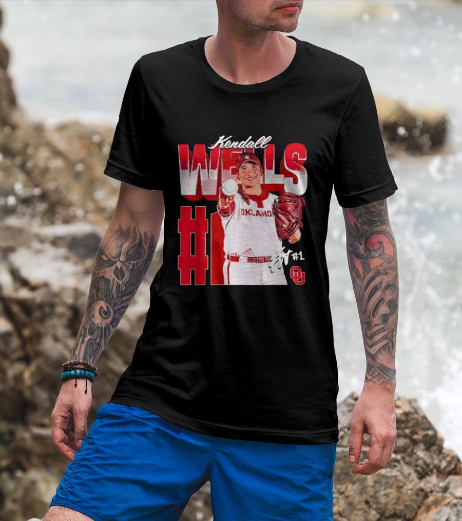 Kendall Wells Oklahoma Sooners Softball Player #1 T-Shirt