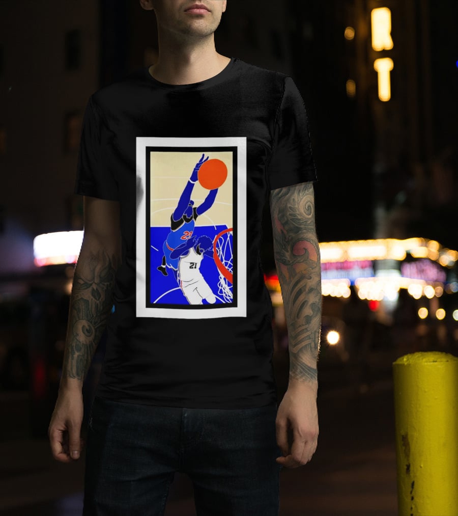Mitchell Robinson Slam Dunk Over Joel Embiid New York Knicks T-Shirt