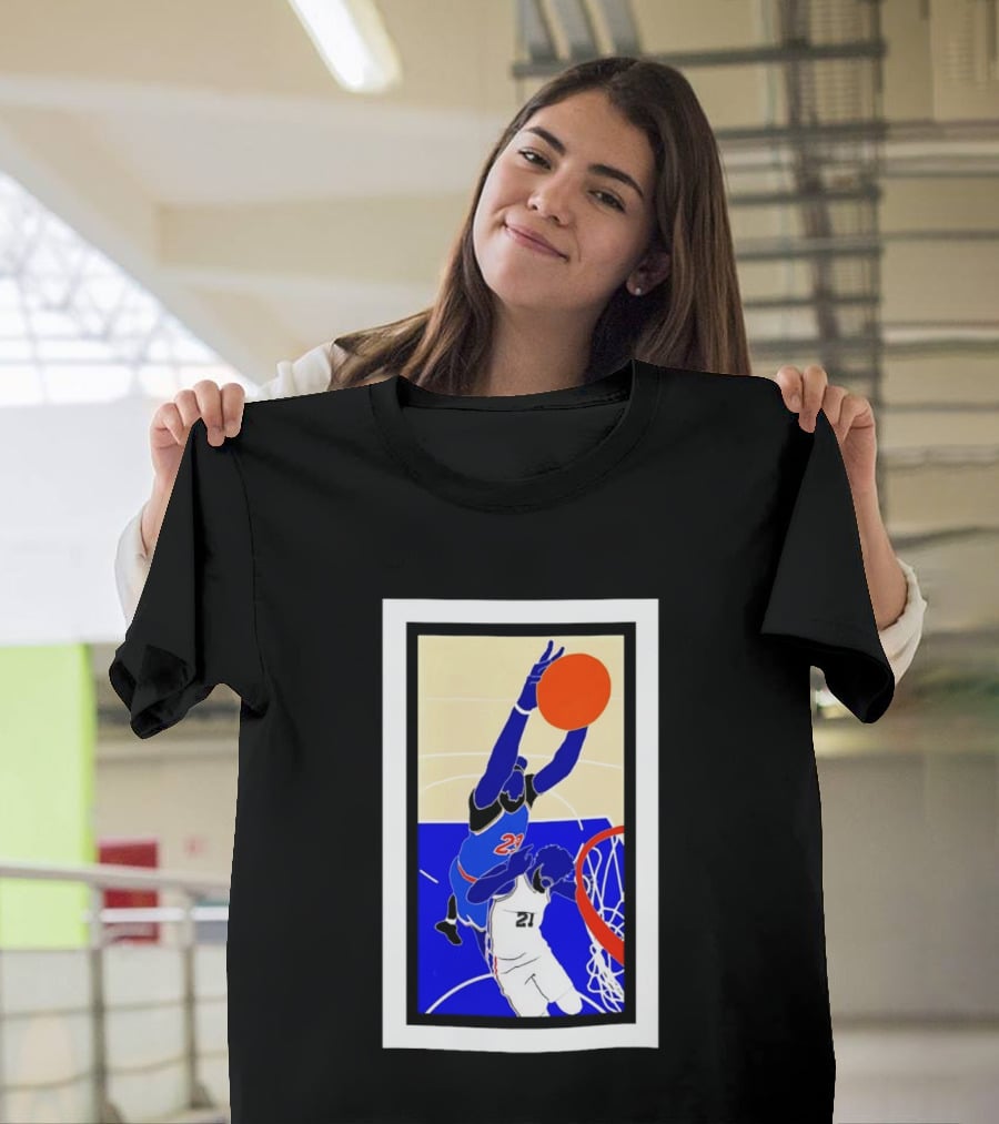 Mitchell Robinson Slam Dunk Over Joel Embiid New York Knicks T-Shirt
