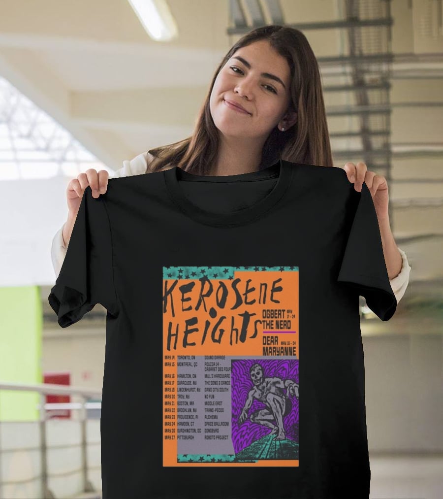 Kerosene Heights Tour 2026 Ogbert The Nerd Dear Maryanne Concert Dates And Locations T-Shirt