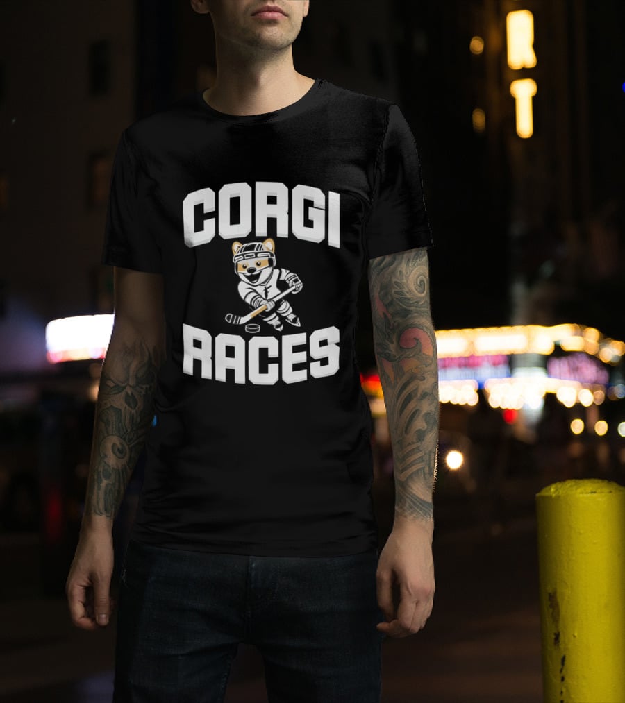Fargo Force 2026 Corgi Ice Hockey Races T-Shirt