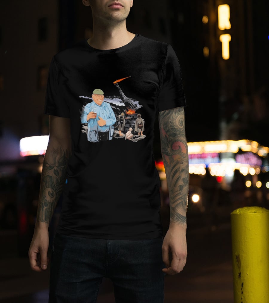 Fred Dibnah Thumbs Up At Mount Doom By Jim'll Paint It T-Shirt