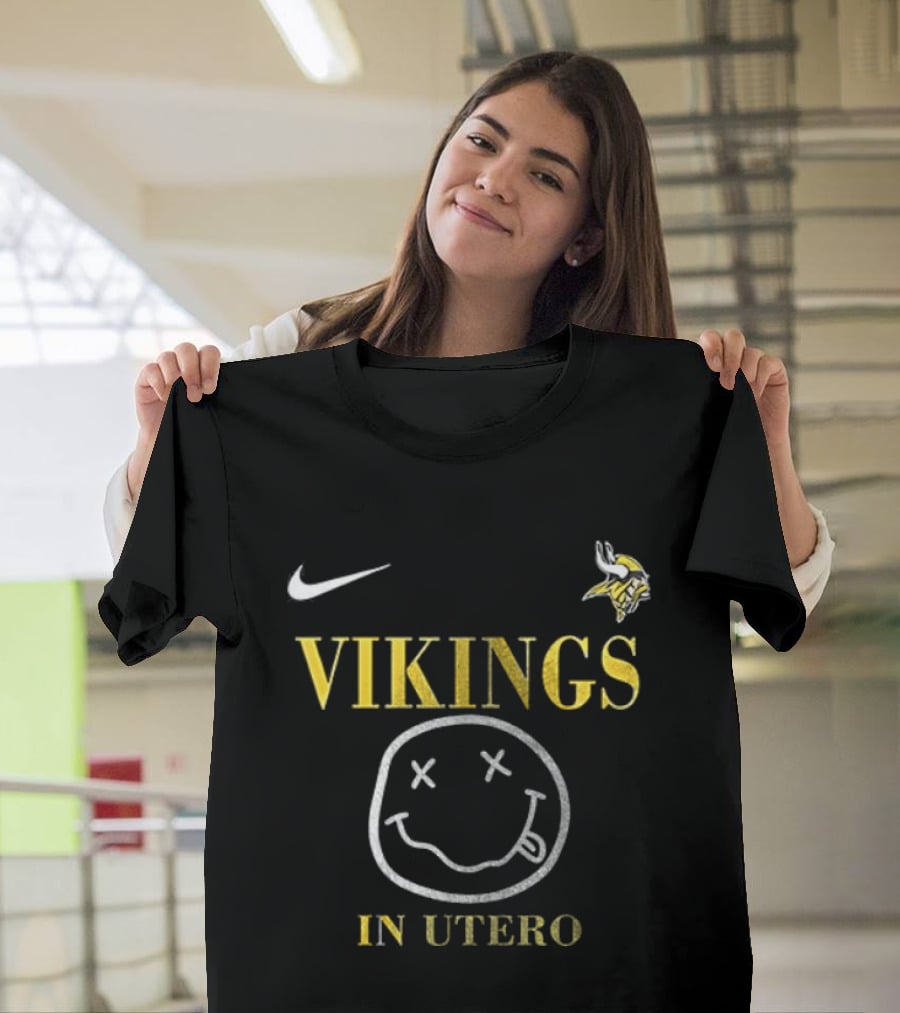 Nike Vikings In Utero Smiley Face T-Shirt