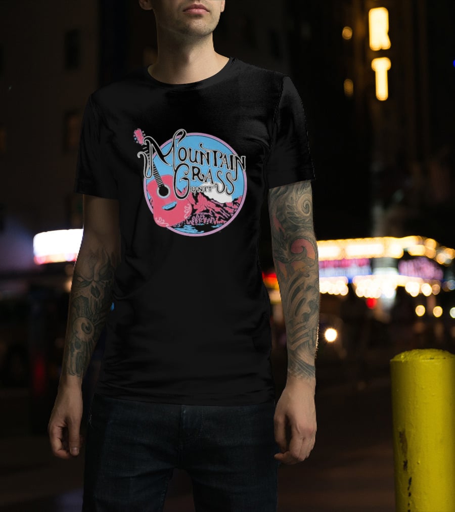 Mountain Grass Guitar Circle T-Shirt