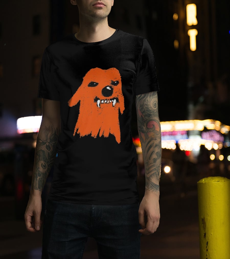 Small Grumpy Orange Dog With Fangs T-Shirt