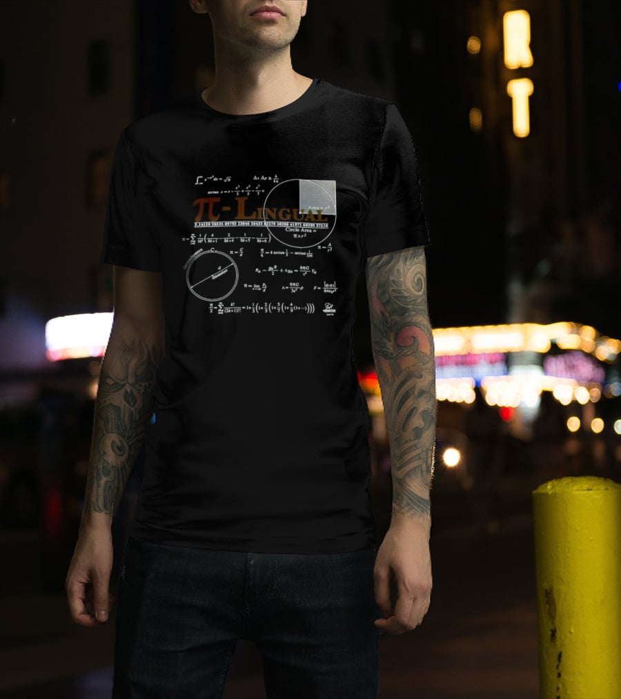 Pi Lingual Math Geek Physics Nerd Equations And Formulas T-Shirt