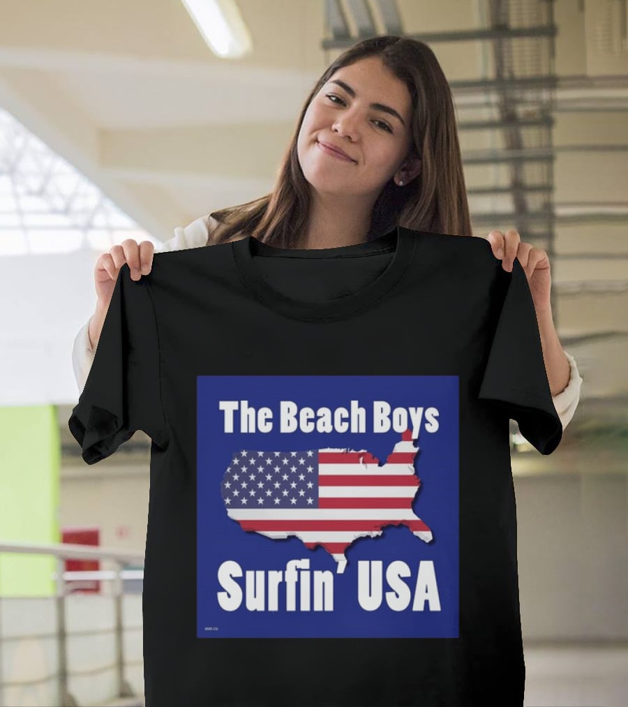 The Beach Boys Surfin' USA American Flag Map T-Shirt