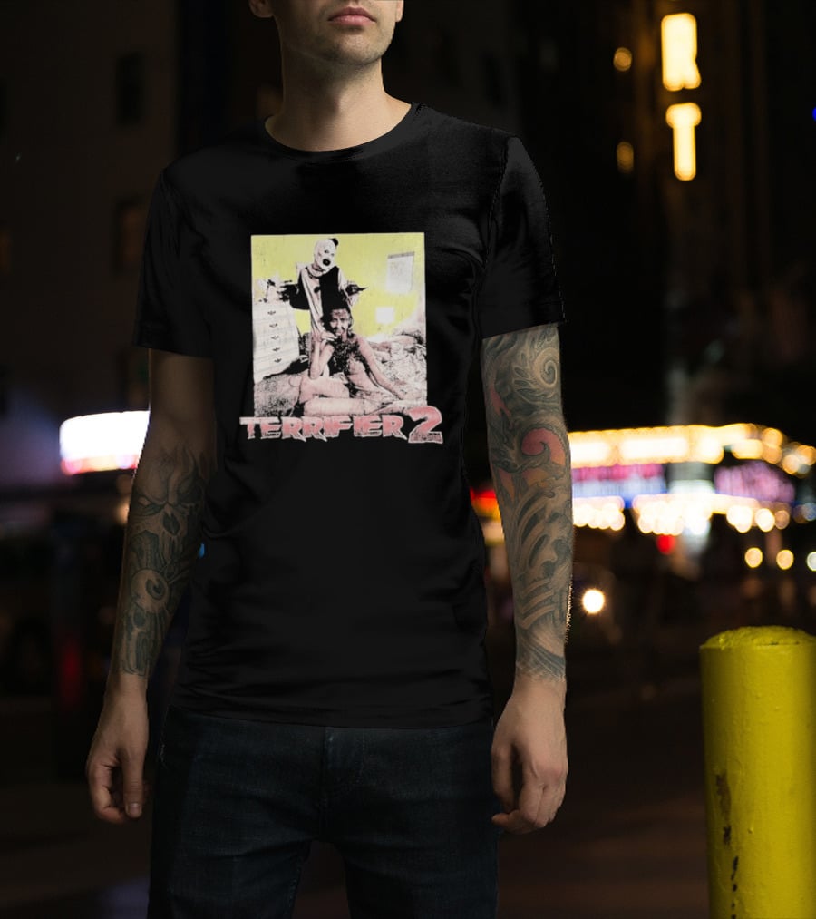 Terrifier 2 Art The Clown Scene Horror Movie T-Shirt
