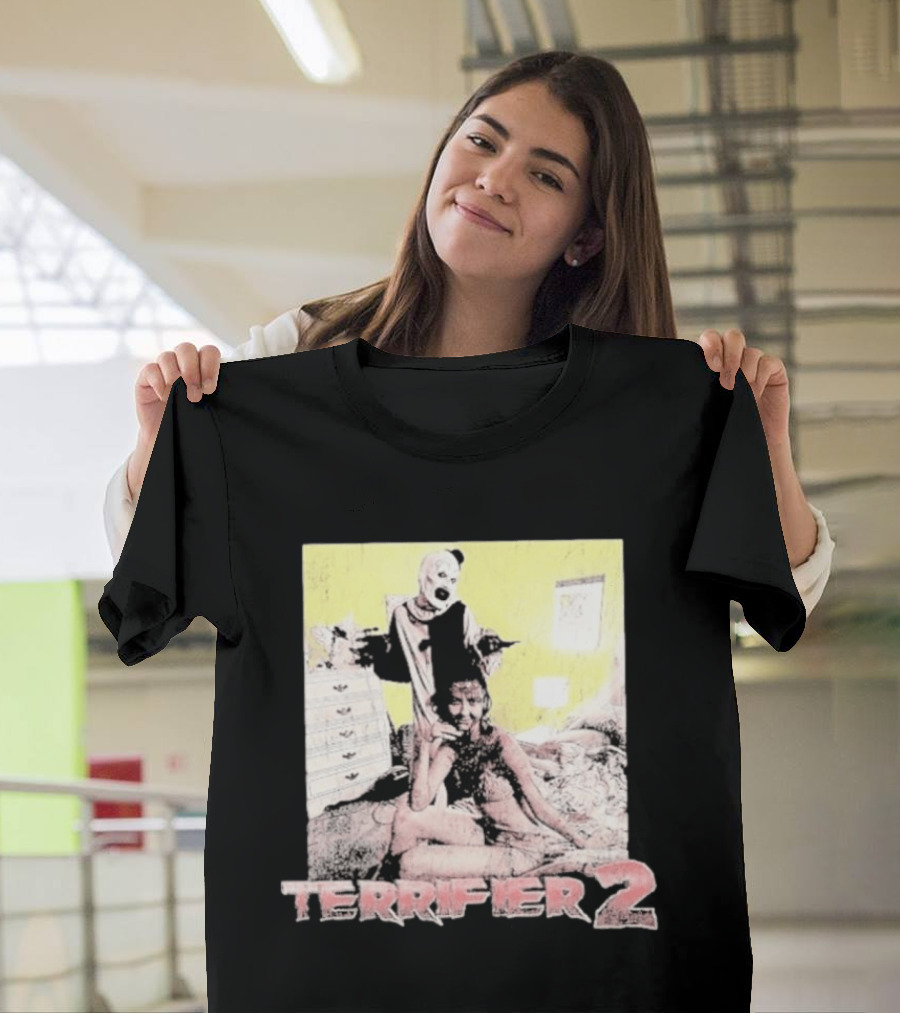 Terrifier 2 Art The Clown Scene Horror Movie T-Shirt
