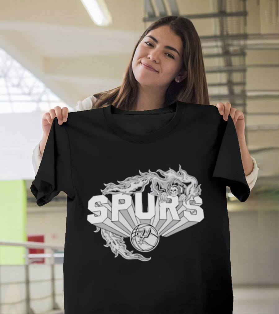 San Antonio Spurs Warren Lotas Flames 2026 Basketball Collaboration T-Shirt