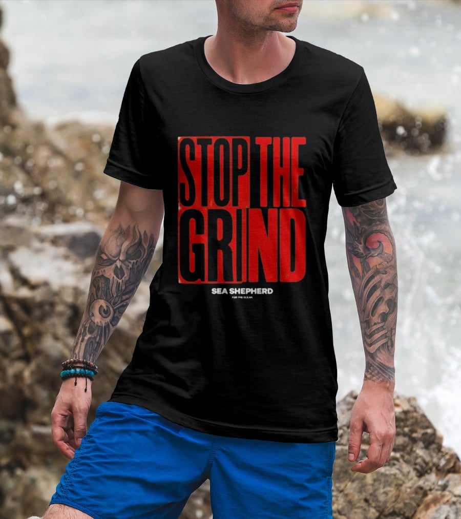 Sea Shepherd Stop The Grind Environmental Campaign T-Shirt