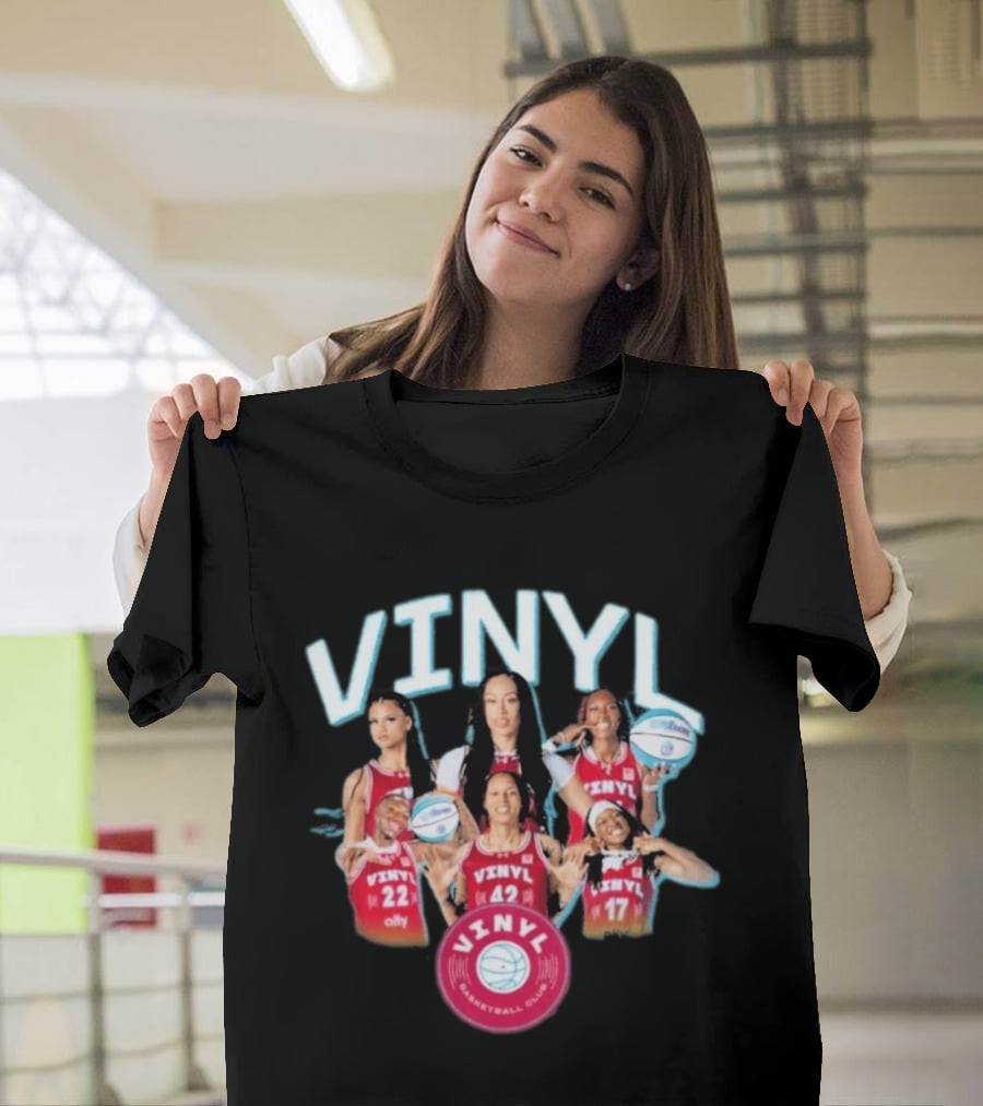Vinyl Basketball Club Player Team Spirit With Basketball Stars T-Shirt