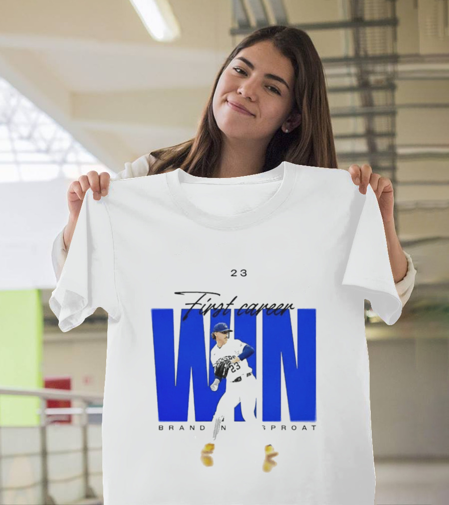 Brandon Sproat 23 Brewers First Career Win T-Shirt