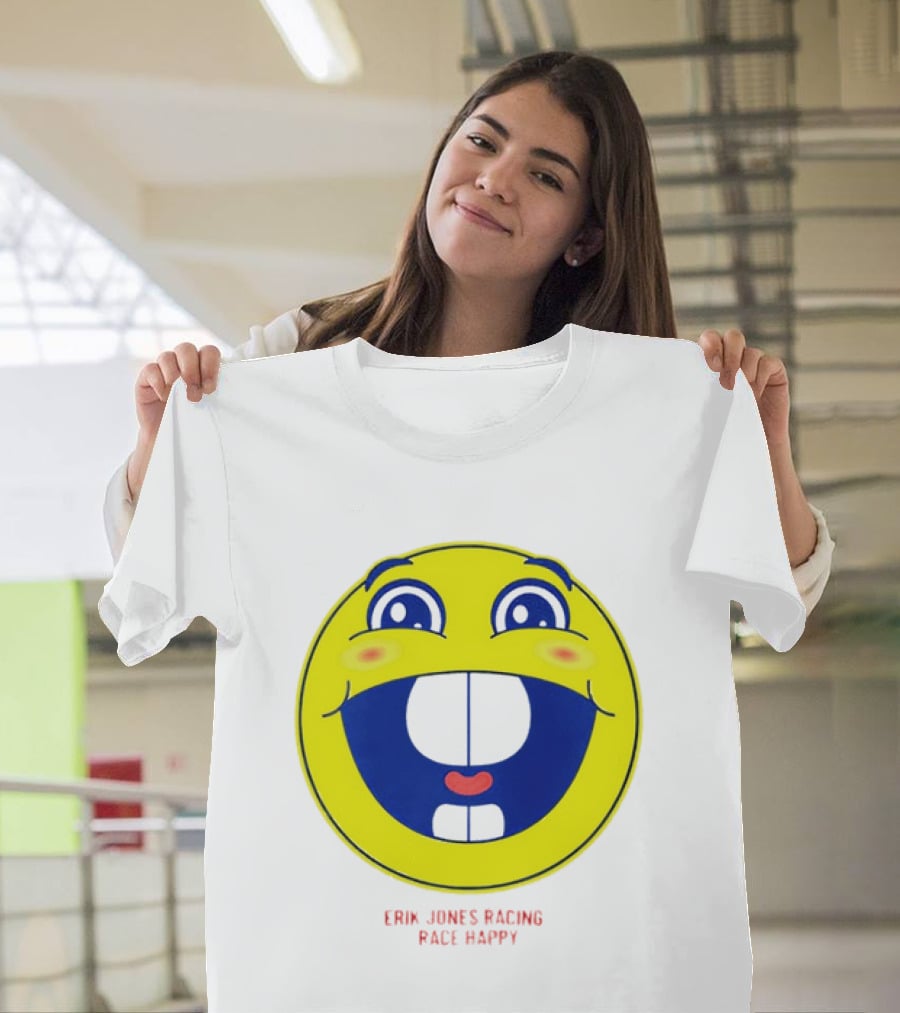 Erik Jones Racing Race Happy Yellow Smiley Face T-Shirt