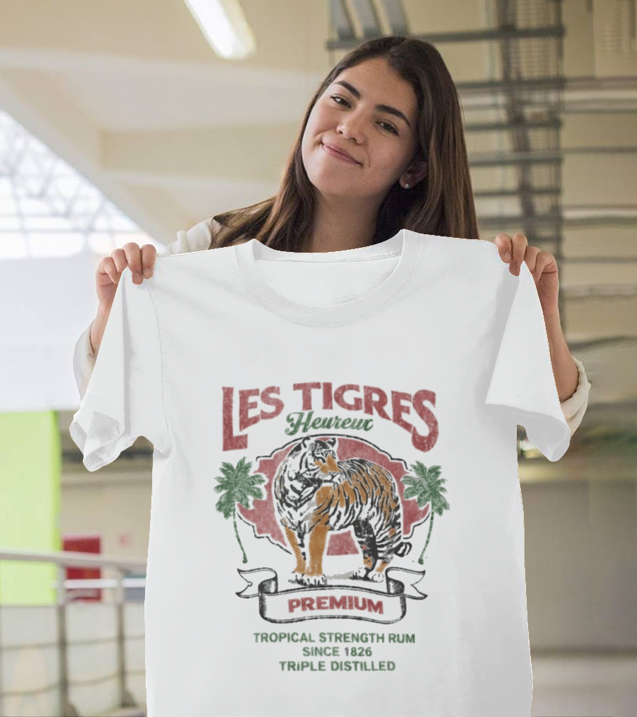 Les Tigres Premium Tropical Strength Rum Distilled Tiger T-Shirt