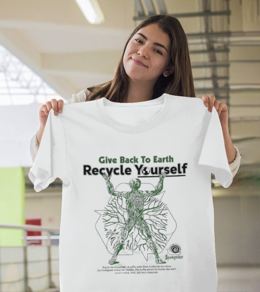 Recycle Yourself Give Back To Earth Eco Symbol Roots And Geometry T-Shirt